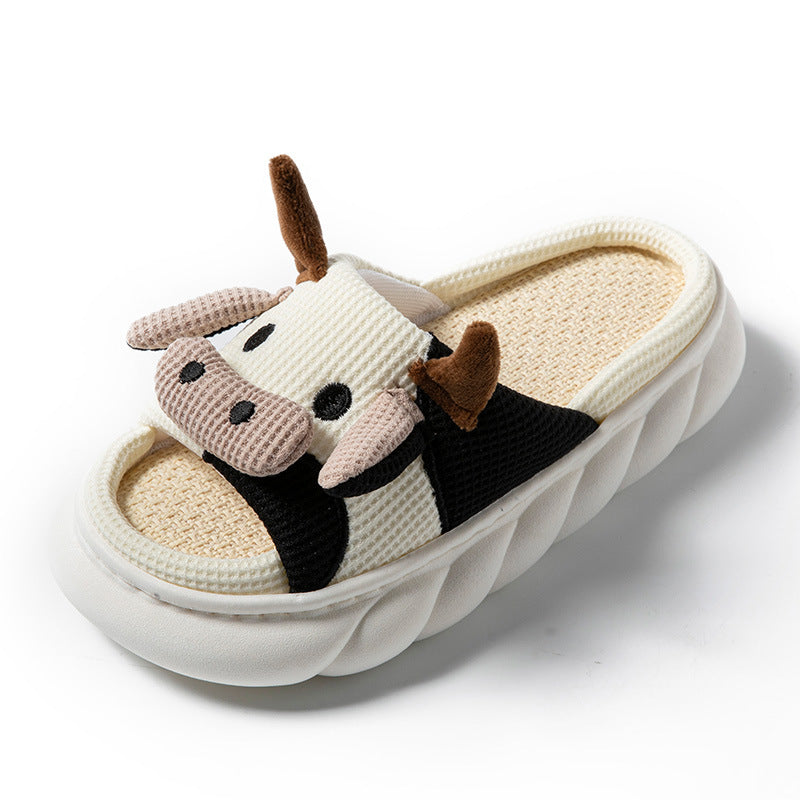 Wholesale Thick Sole Linen Slippers